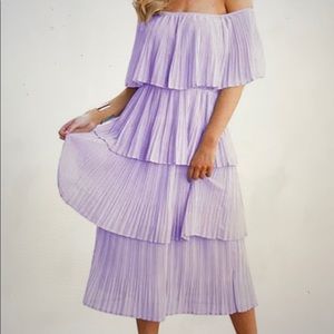 Off The Shoulder Sleeveless Tiered Ruffle Dress